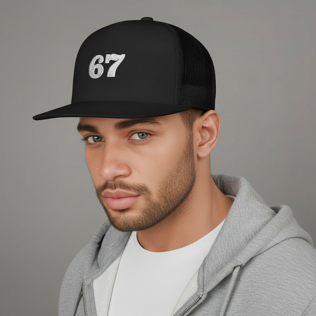 67 Embroidered Trucker Hat